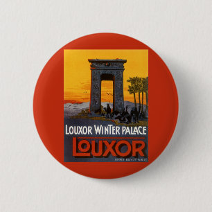 Vintage Travel, Louxor Winter Palace, Egypt Africa Pinback Button
