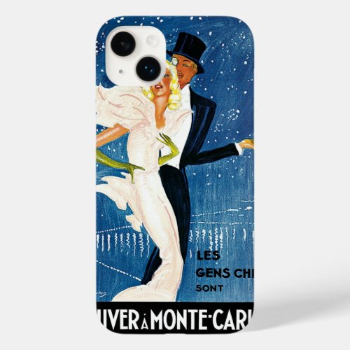 Vintage Travel Love Romance Winter in Monte Carlo Case_Mate iPhone 14 Plus Case