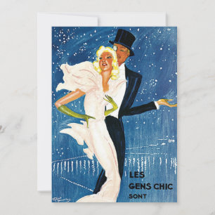 Vintage Travel, Love Romance Winter in Monte Carlo Invitation