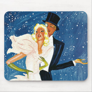 Vintage Travel, Love Romance Winter in Monte Carlo Mouse Pad