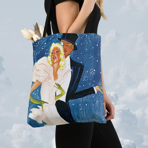 Vintage Travel Love Romance Winter in Monte Carlo Tote Bag