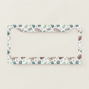 Vintage Travel Luggage Pattern (1) License Plate Frame