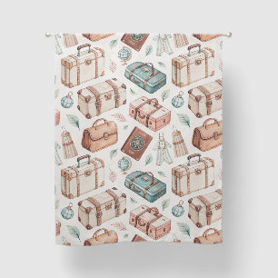 Vintage Travel Luggage Pattern (2) Blackout Curtains