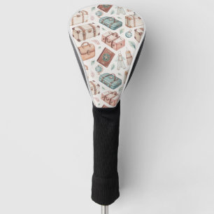Vintage Travel Luggage Pattern (2) Golf Head Cover