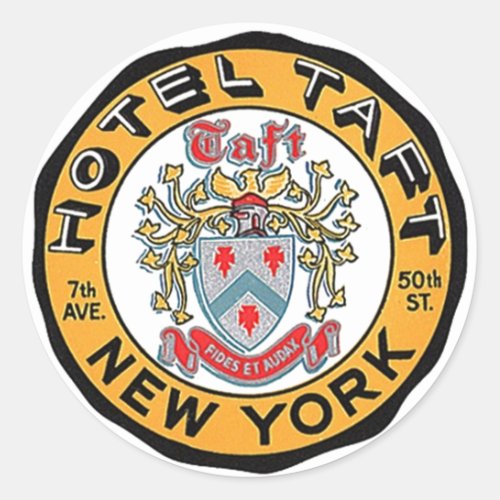 Vintage Travel Luggage Stickers NYC NY Hotel Taft