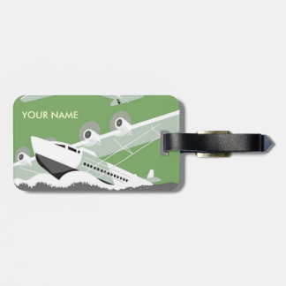 Vintage Travel Luggage Tag Green