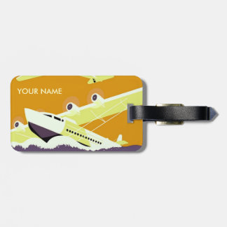 Vintage Travel Luggage Tag Yellow
