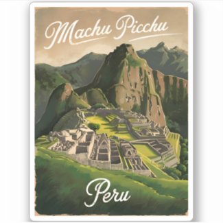 Vintage Travel Machu Picchu Peru Retro Graphic