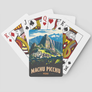 Vintage Travel Machu Picchu Peru Retro Landscape Poker Cards