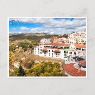 vintage travel Malaga Spain Alcazaba city  Postcard