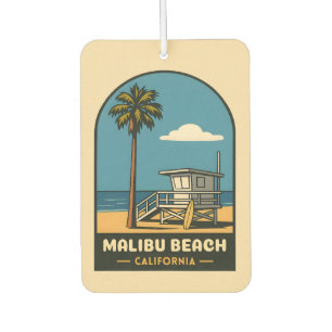 Vintage Travel Malibu Beach California Coast Retro Air Freshener