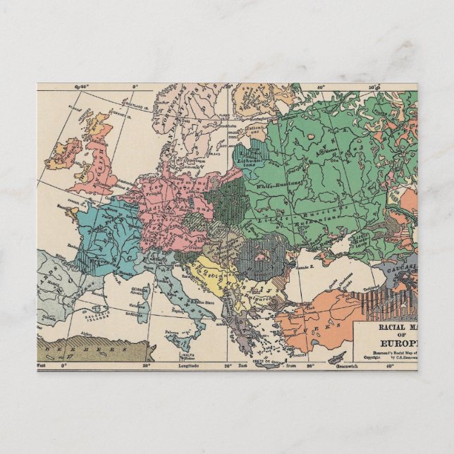 Vintage Travel Map Holiday Postcard (Front)