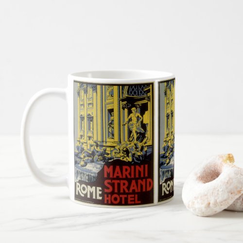 Vintage Travel Marini Strand Hotel Rome Italy Coffee Mug