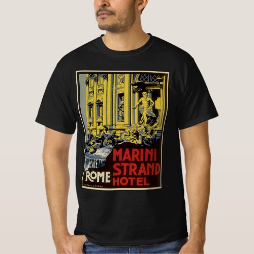 Vintage Travel Marini Strand Hotel Rome Italy T_Shirt