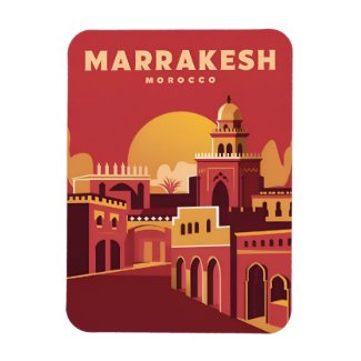 Vintage Travel Marrakesh Morocco Retro Scenic