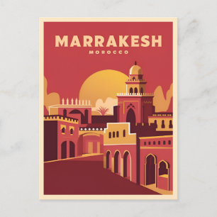 Vintage Travel Marrakesh Morocco Retro Scenic Postcard