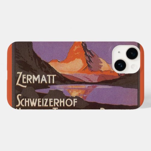 Vintage Travel Matterhorn Mountain in Switzerland Case_Mate iPhone 14 Case