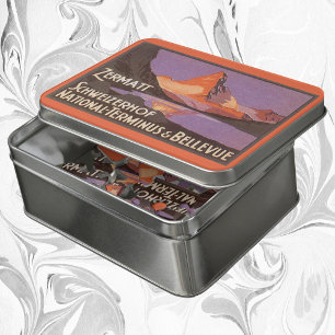 Vintage Travel, Matterhorn Mountain in Switzerland Jigsaw Puzzle