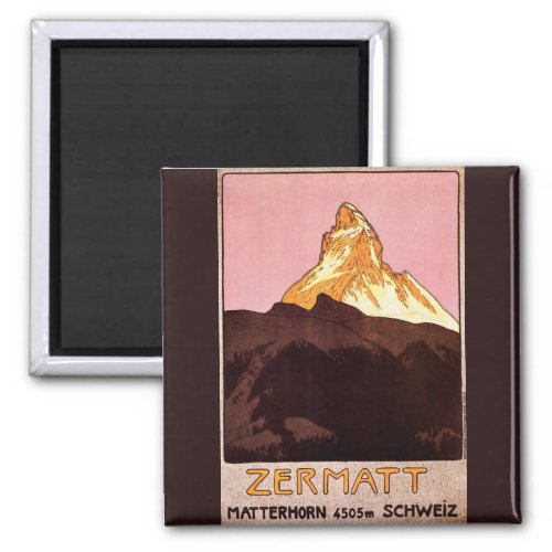 Vintage Travel Matterhorn Mountain Switzerland Magnet