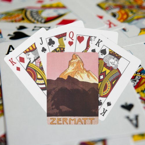 Vintage Travel Matterhorn Mountain Switzerland Playing Cards