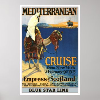Vintage Travel Mediterranean Cruise Poster by ContinentalToursist at Zazzle