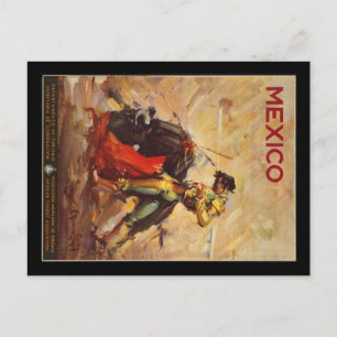 Vintage Travel Mexico Bull Fighting Matador Postcard