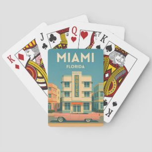 Vintage Travel Miami Art Deco District Florida Poker Cards