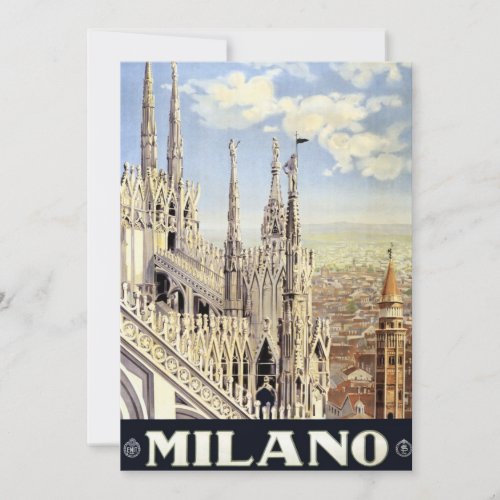 Vintage Travel Milano Italy Gothic Cathedral Duomo