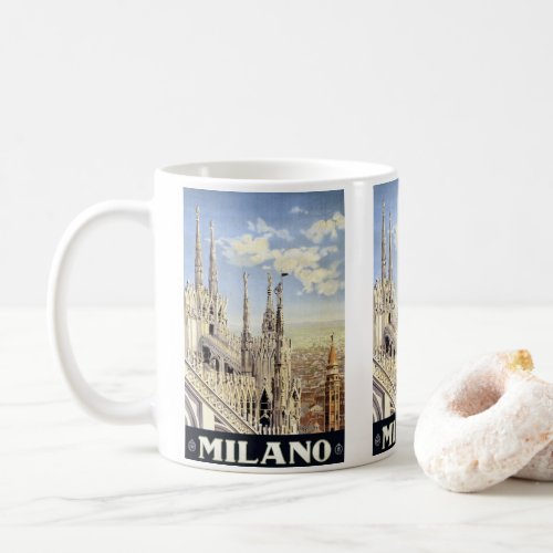 Vintage Travel Milano Italy Gothic Cathedral Duomo Coffee Mug