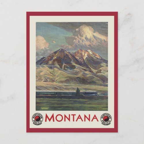 Vintage Travel Montana by Train Postcard