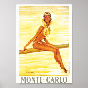 Vintage Travel - Monte-Carlo - Monaco Poster