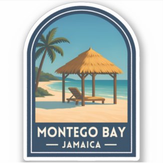 Vintage Travel Montego Bay Jamaica Beach Retro