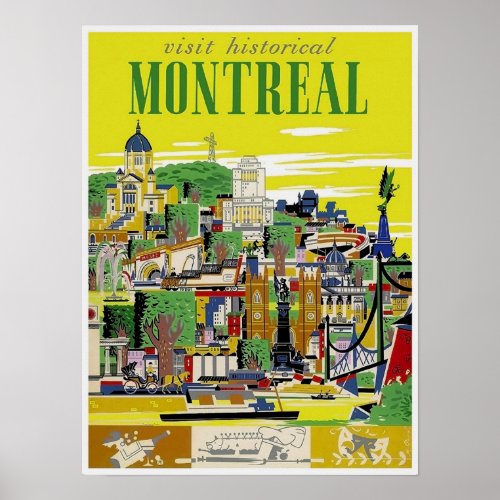 Vintage Travel _ Montreal _ Quebec _ Canada Poster