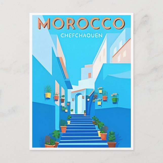 Vintage Travel Morocco maroc tourism chefchaouen  Postcard (Front)