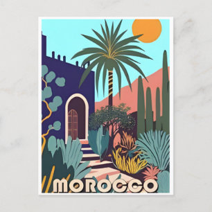 Vintage Travel Morocco maroc tourism Marrakech Postcard
