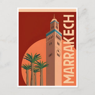 Vintage Travel Morocco maroc tourism Marrakech Postcard