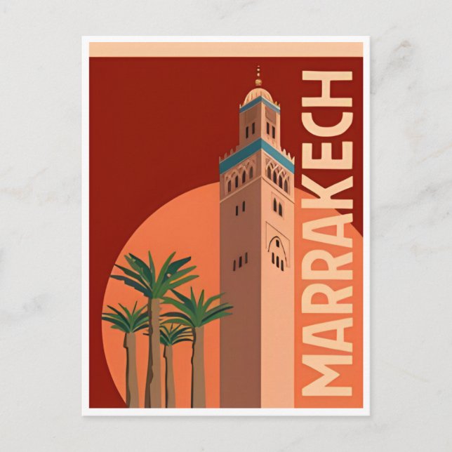 Vintage Travel Morocco maroc tourism Marrakech Postcard (Front)