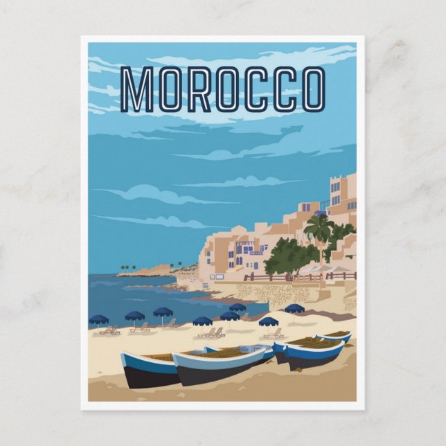 Vintage Travel Morocco maroc tourism marrakesh  Postcard (Front)