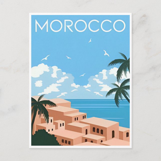 Vintage Travel Morocco maroc tourism marrakesh  Postcard (Front)