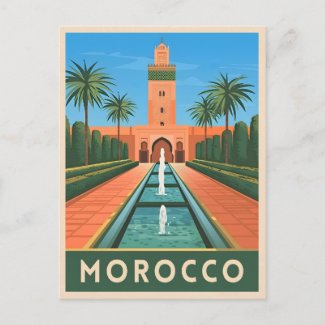 Vintage Travel Morocco North Africa Retro Graphic