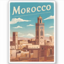 Vintage Travel Morocco North Africa Retro Scenic Sticker