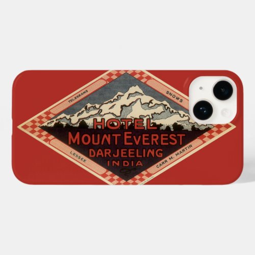 Vintage Travel Mount Everest Darjeeling India Case_Mate iPhone 14 Case
