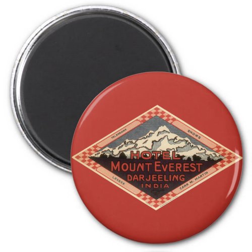 Vintage Travel Mount Everest Darjeeling India Magnet
