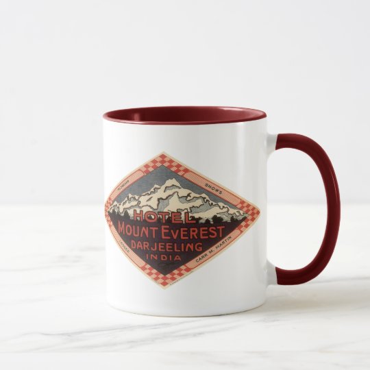 Vintage Travel, Mount Everest, Darjeeling India Mug