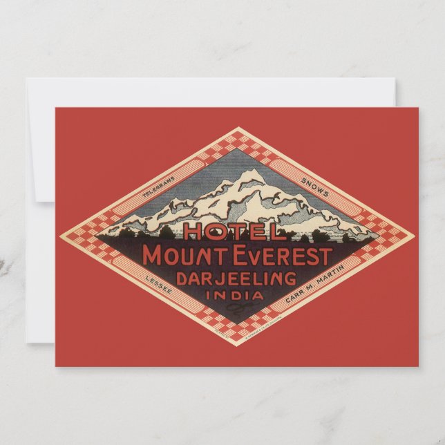 Vintage Travel, Mount Everest Invitation (Front)