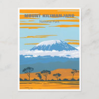 Vintage travel Mount Kilimanjaro Tanzania Africa