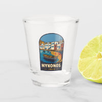 Vintage Travel Mykonos Greece Island Seaside Retro