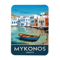 Vintage Travel Mykonos Greece Seaside Landscape