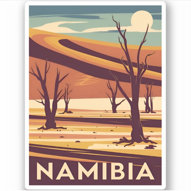 Vintage Travel Namibia Africa Retro Graphic Sticker (Front)