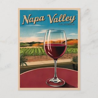 Vintage Travel Napa Valley California Retro Scenic